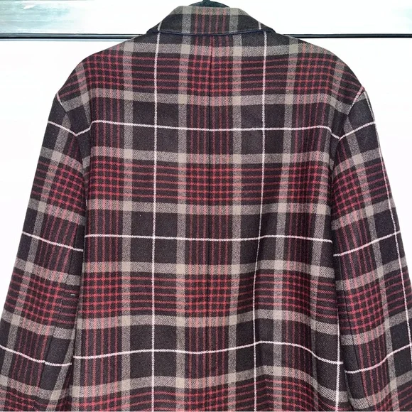 Paul Smith brown plaid checked coat, men’s size 40 - Picture 6 of 13
